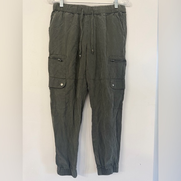 Banana Republic Pants - Banana Republic Women’s Small Gray Green Silk Feel Cargo Drawstring Jogger Pants